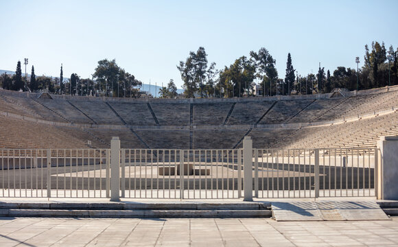The Panathenaic Stadium, Kallimarmaro, Athens, Greece. Ancient marble athletic arena