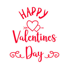 Lettering happy valentines day banner and valentines day greetin card typography text