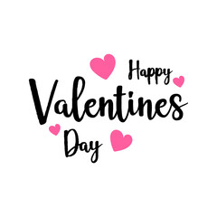 Lettering happy valentines day banner and valentines day greetin card typography text