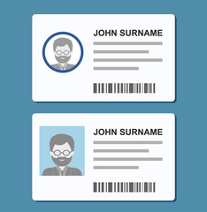 Template identity Card for business. mockup ID Card for man.