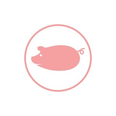 pig logo design icon vector
