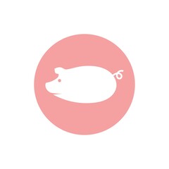 pig logo design icon vector