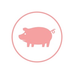 pig logo design icon vector
