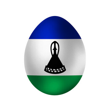 recommend clip art: New life symbol. Clip art in colors of national flag. Egg on white background. Lesotho