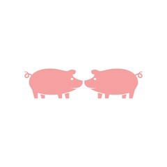 pig logo design icon vector