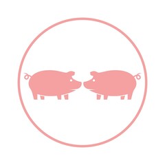 pig logo design icon vector