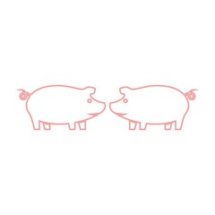 pig logo design icon vector