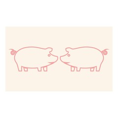 pig logo design icon vector