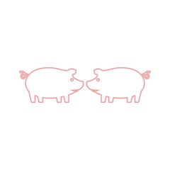 pig logo design icon vector
