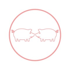 pig logo design icon vector