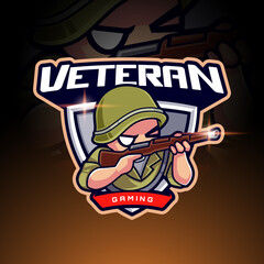Veteran Army Esport Gaming Logo Template