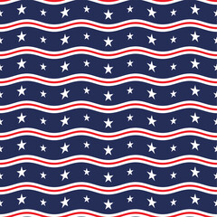 Obraz premium Red and Blue stars and stripes United States patriotic seamless pattern designs