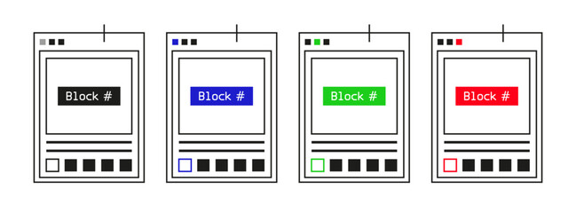 Blockchain decentralized network template design vector. Connect digital system unique document . Crypto currency smart contract protocol contain cryptography hash, transaction data.
