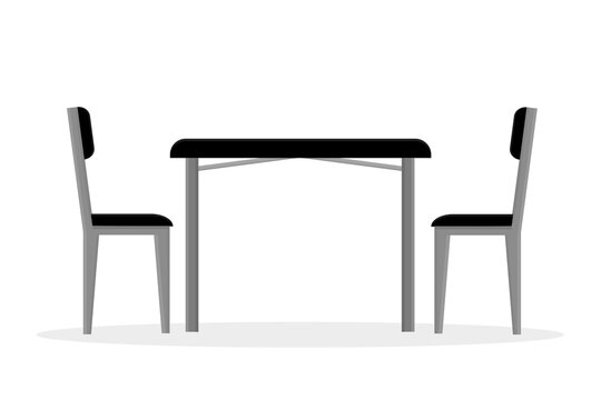 Kitchen chairs and table for dinner vector illustration