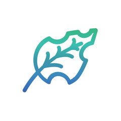 Dry Leaf , Autumn gradient icon.