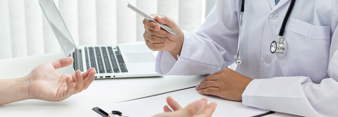 Doctor is currently diagnosing the disease and giving advice to psychiatric patients, Health...