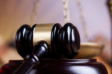 Court gavel,Law theme, mallet of judge