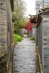 Fototapeta na wymiar Landscape of buildings and paths in ancient Chinese villages