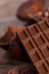Chocolate sweet, cocoa and food dessert background