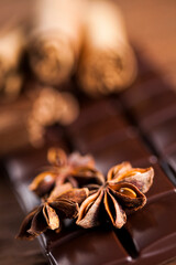 Cinnamon and anise, Dark chocolate with candy sweet