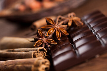Cinnamon and anise, Dark chocolate with candy sweet