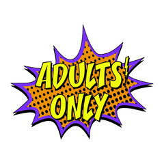 Adults only comic burst vector sign