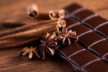 Cinnamon and anise, Dark chocolate with candy sweet