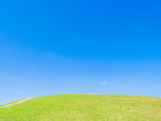 青空と新緑の丘