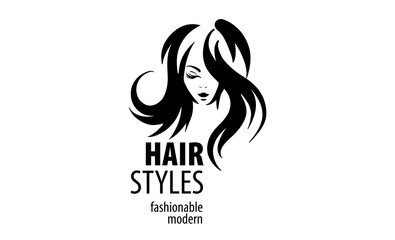 Vector illustration of a womans hairstyle on a white background