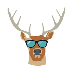 Rolgordijnen Vector dressed up deer in hipster style design ©  GraphicsNinja