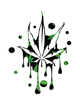 Marijuana Leaf With Drip Effect
A 