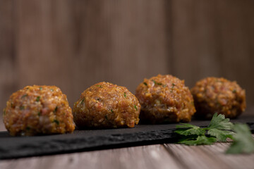 Recipe for meatballs before cooking, High quality photo