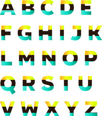 This is a colorful gradient alphabet. You can use the alphabet anywhere you want.