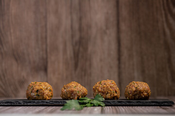 Recipe for meatballs before cooking, High quality photo