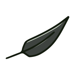 Vector on a white background. Green insulated leaf