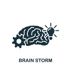 Brain Storm icon. Monochrome simple Business Motivation icon for templates, web design and infographics