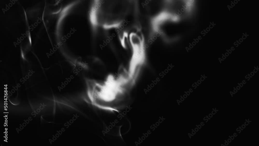Poster realistic cloud smoke with streamline pattern. abstract black and white smoke on dark background in 