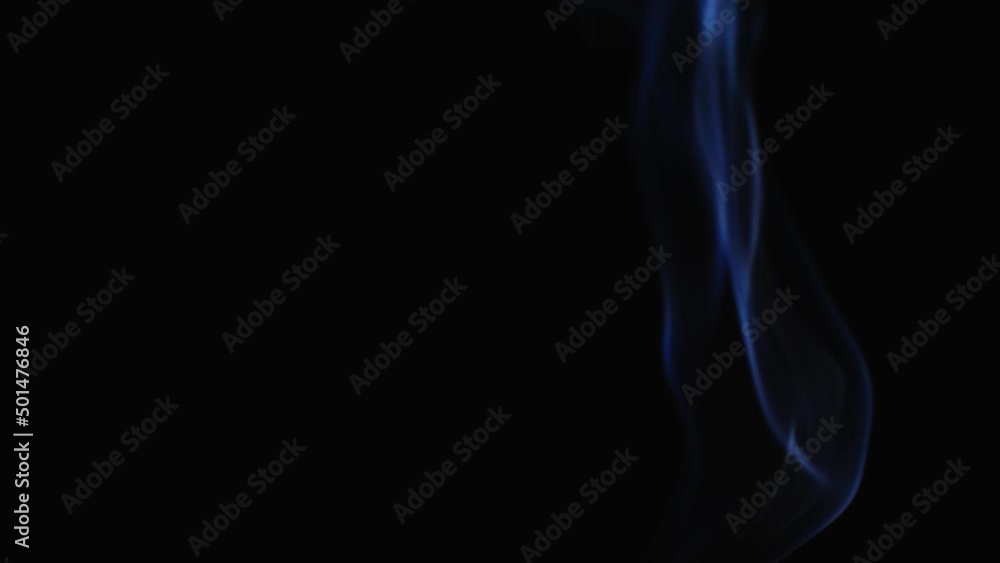 Poster realistic cloud smoke with a streamlined pattern. abstract blue smoke on dark background in slow mot