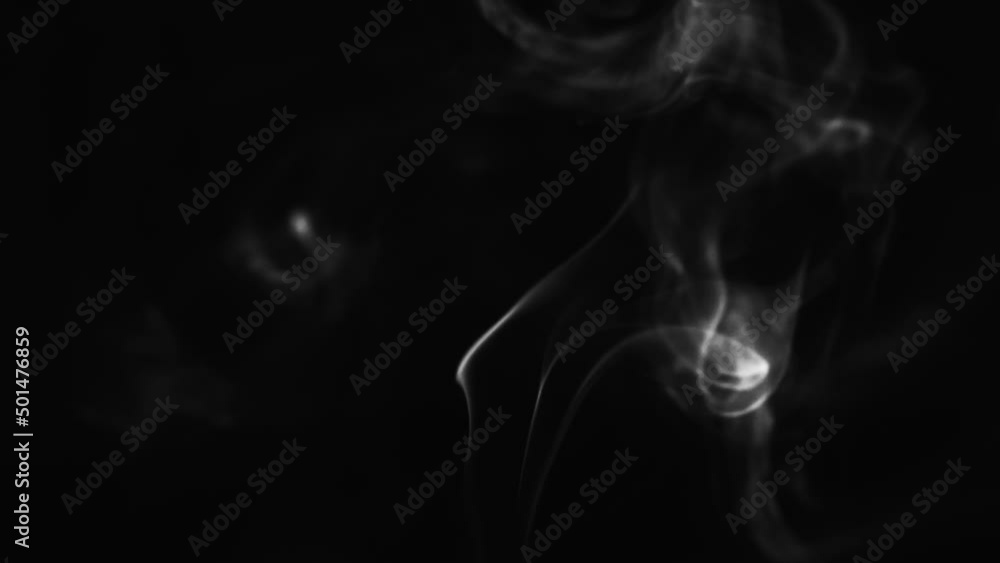 Poster abstract black and white smoke with a black background in slow motion. realistic cloud smoke with st