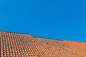 roof tiles with blue sky