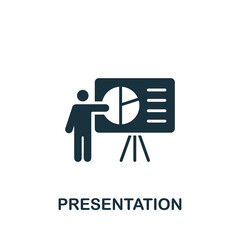 Presentation icon. Monochrome simple Business Training icon for templates, web design and infographics