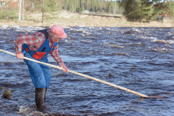 Traditional smelt fishing in Viannankoski, Finland