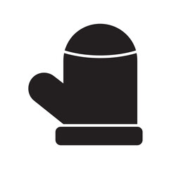 Mitten , Autumn solid icon.