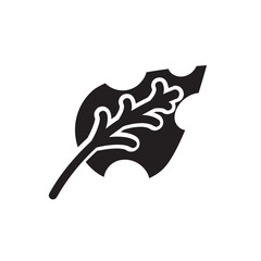 Dry Leaf , Autumn solid icon.