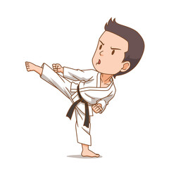 Cartoon character of karate boy. © Lek_Suwarin