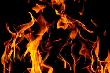 fire flames on black background
