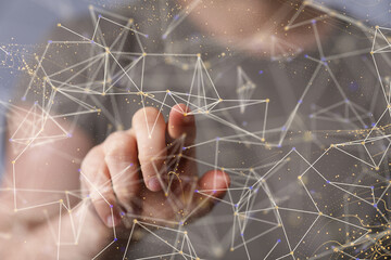 cloud network Computer connects to internet server service for cloud data transfer