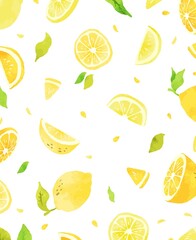 綺麗なレモンの背景イラスト