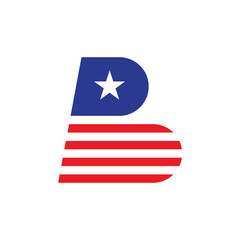 letter B america logo design