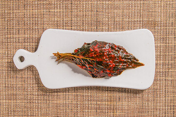 신선한 야채 채소로 무친 깻잎 무침 반찬